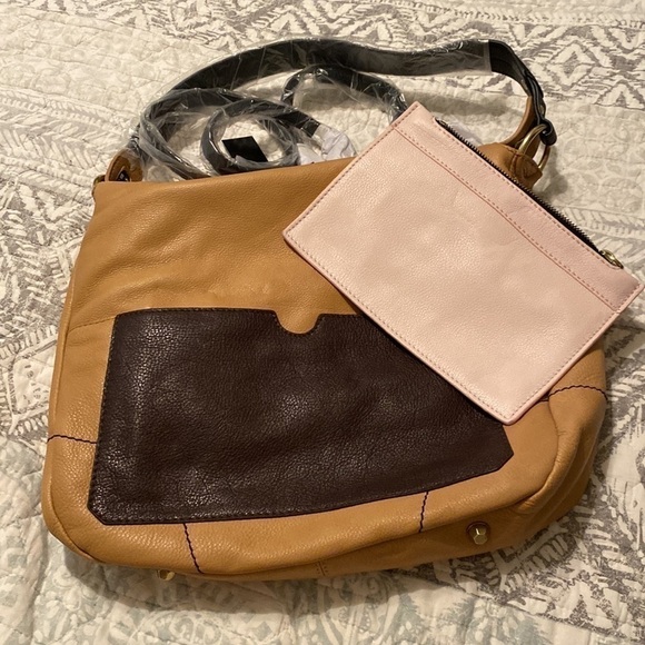 ❣️OR YANY NWT Large Shoulder or Crossbody Pebbled Leather Hobo w/leather Insert - Picture 1 of 10